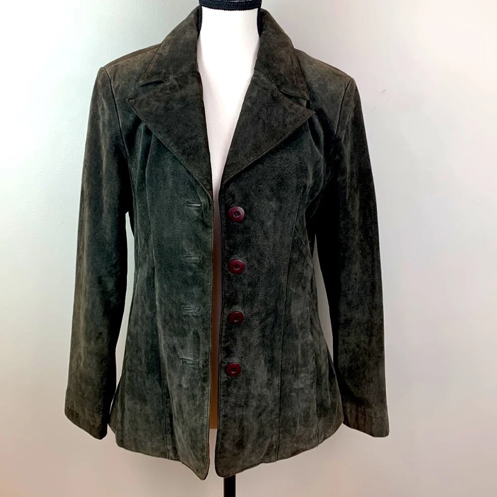 Vintage Wilsons Leather Suede Leather Jacket in Smokey Charcoal - Picture 2 of 10